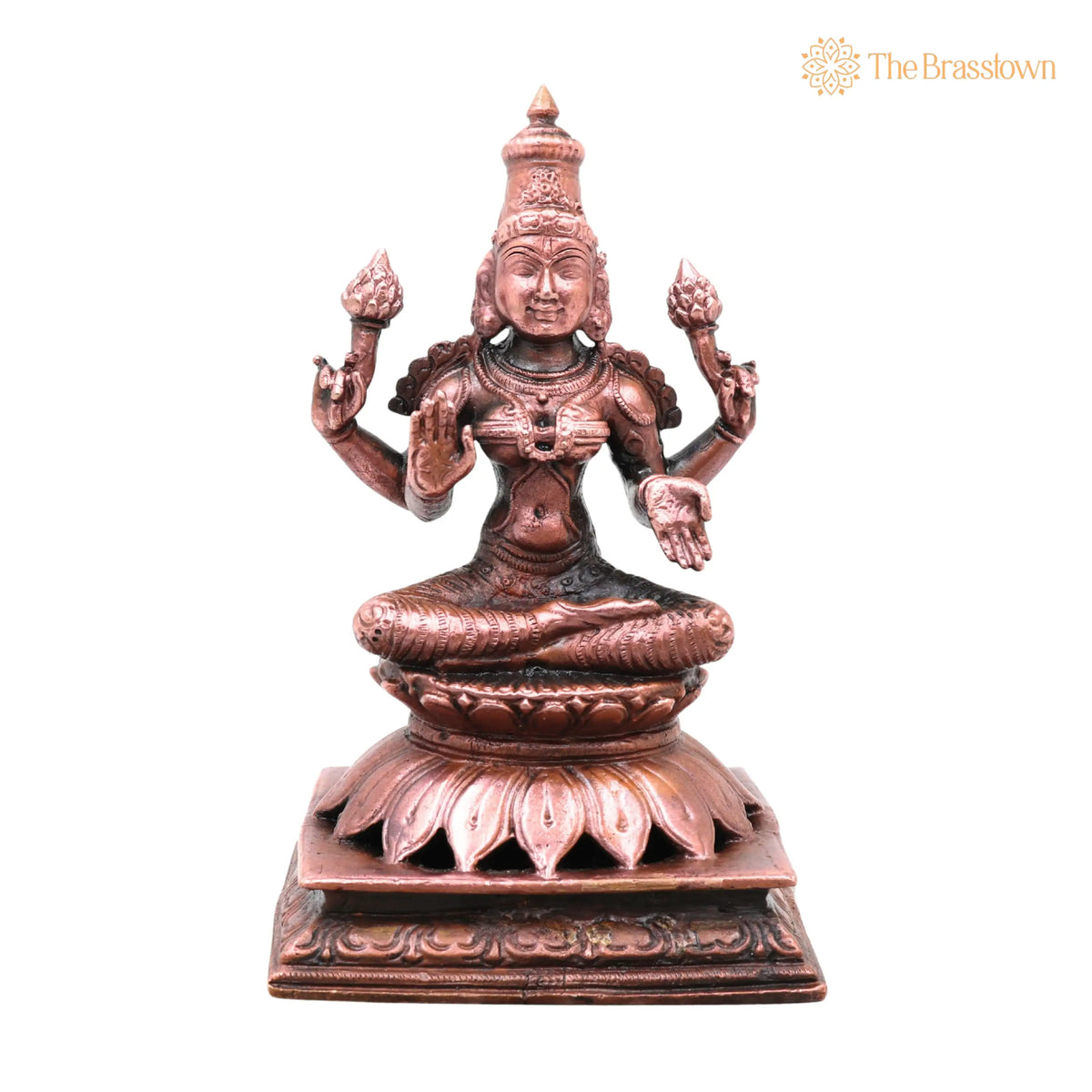 Copper Lakshmi Idol – Handcrafted Lakshmi Devi Murti, Home Décor &amp; Gifting 5 Inch 2