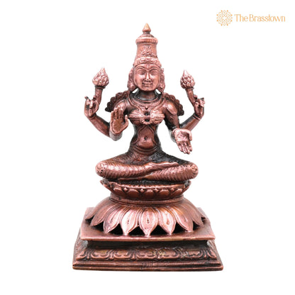 Copper Lakshmi Idol – Handcrafted Lakshmi Devi Murti, Home Décor &amp; Gifting 5 Inch 2