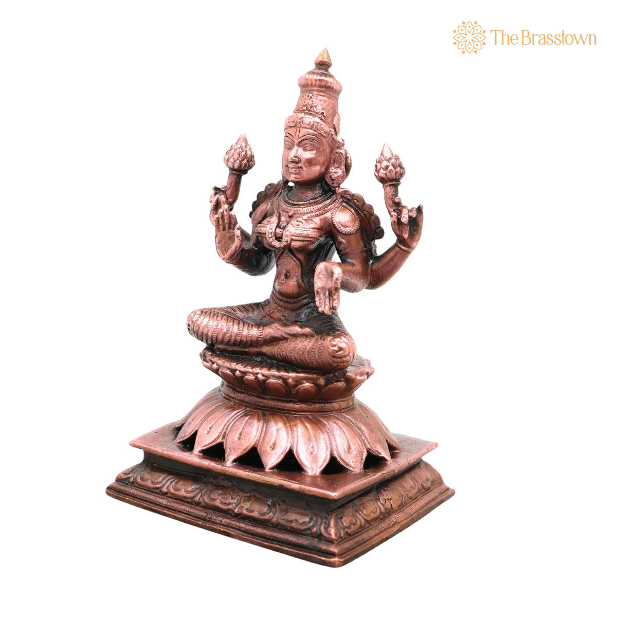 Copper Lakshmi Idol – Handcrafted Lakshmi Devi Murti, Home Décor &amp; Gifting 5 Inch 4