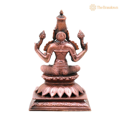 Copper Lakshmi Idol – Handcrafted Lakshmi Devi Murti, Home Décor &amp; Gifting 5 Inch 8