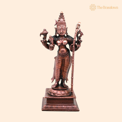 Copper Bhuvaneshwari Rajeshwari Idol – Handcrafted Devi Murti for Pooja, Home Décor &amp; Gifting 5.5 Inch 1