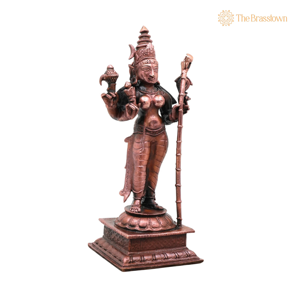 Copper Bhuvaneshwari Rajeshwari Idol – Handcrafted Devi Murti for Pooja, Home Décor &amp; Gifting 5.5 Inch 2