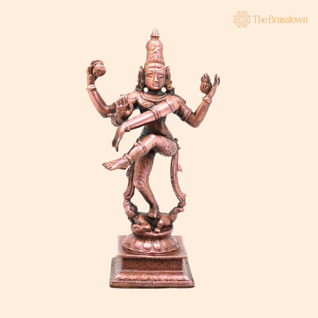 Copper Nataraja Idol – Handcrafted Home Décor &amp; Gifting, Traditional Indian Art 6.5 Inch 1