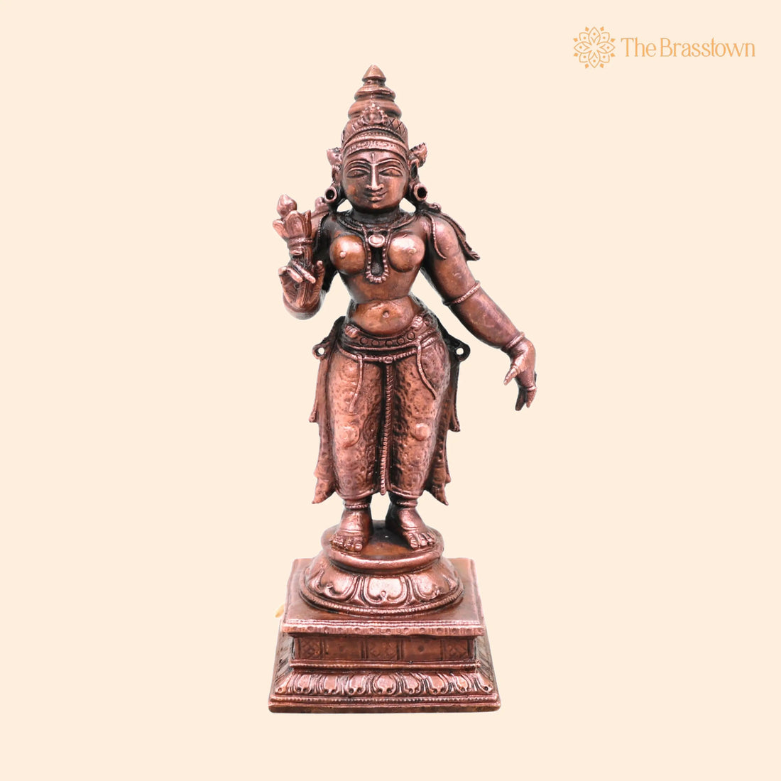 Copper Bhudevi Idol – Handmade Bhumi Devi Murti for Pooja, Vastu, Home Décor 4.5 Inch 1