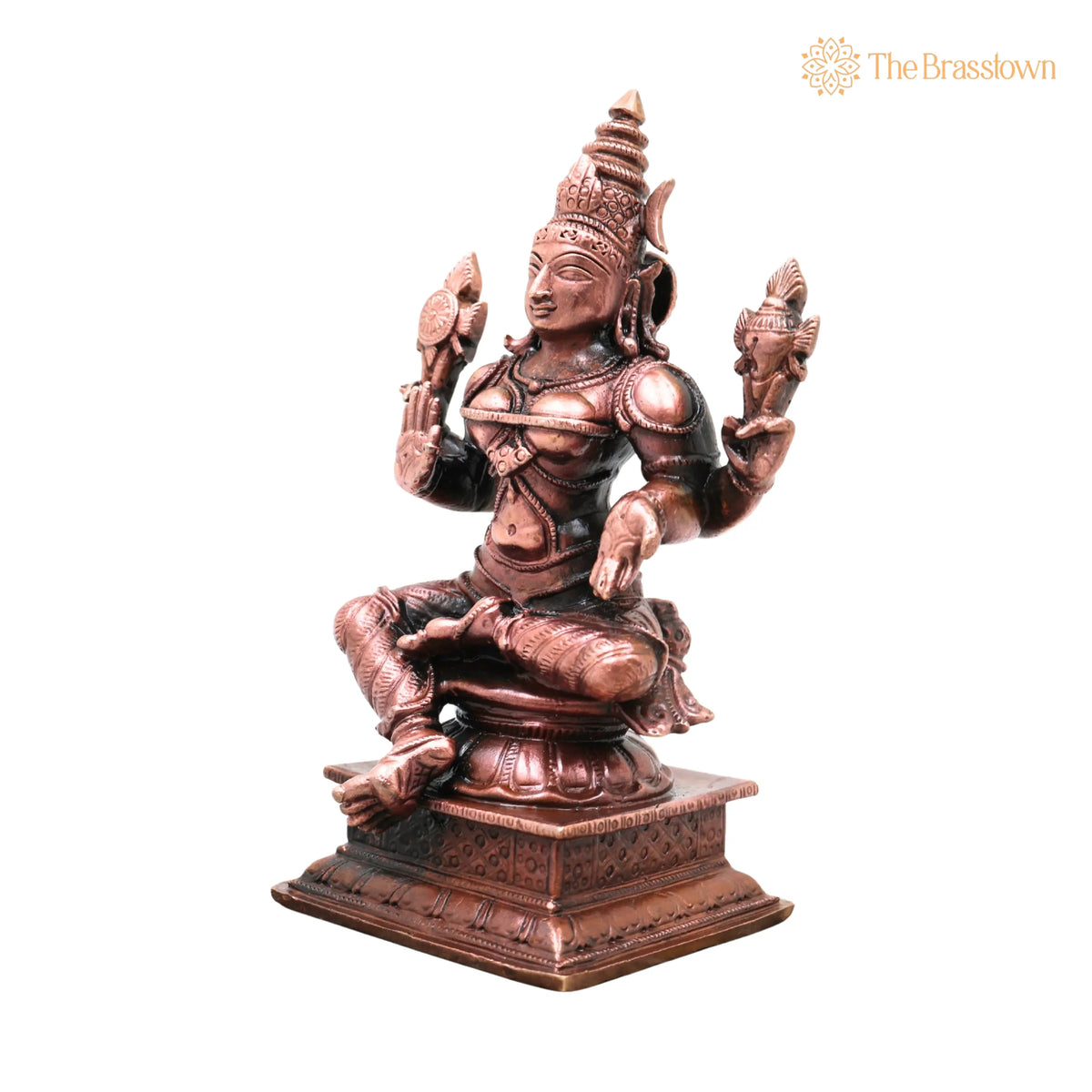 Copper Bhuvaneshwari Devi Idol – Handcrafted Traditional Murti for Pooja, Home Décor &amp; Gifting 4.5 Inch 2
