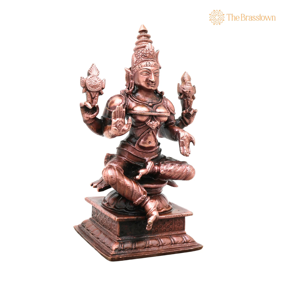 Copper Bhuvaneshwari Devi Idol – Handcrafted Traditional Murti for Pooja, Home Décor &amp; Gifting 4.5 Inch 3