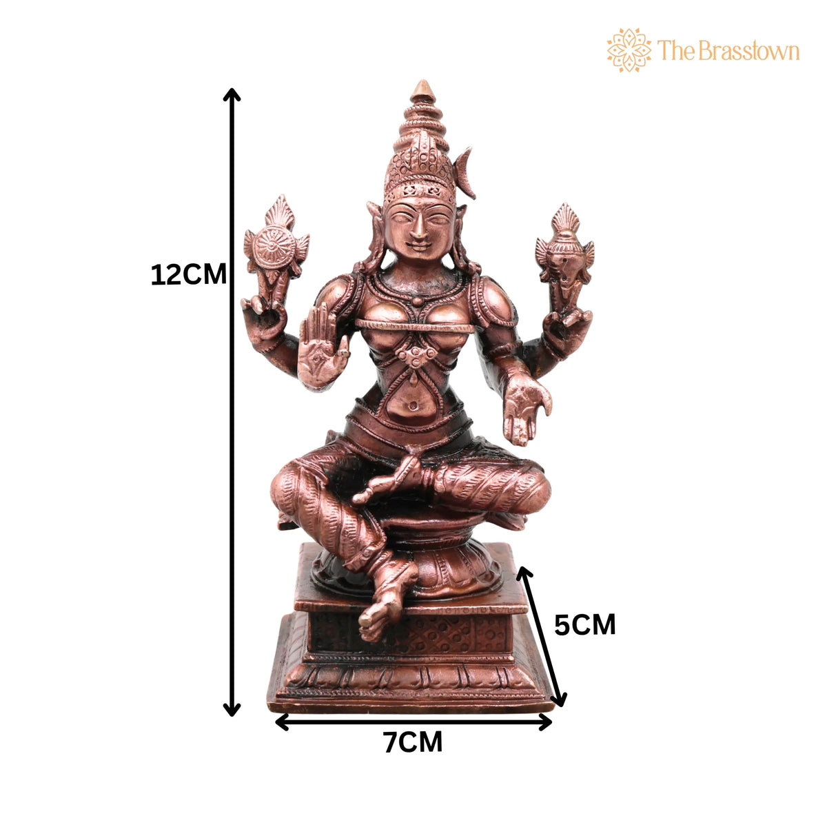 Copper Bhuvaneshwari Devi Idol – Handcrafted Traditional Murti for Pooja, Home Décor &amp; Gifting 4.5 Inch 5