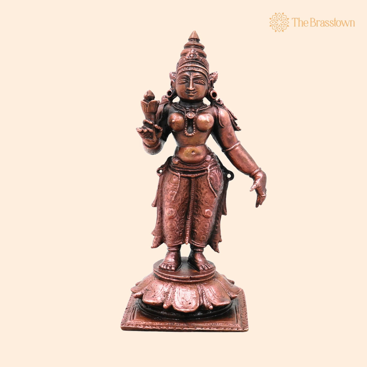 Sridevi Copper Idol – Handcrafted Vigraham for Pooja, Home Décor &amp; Gifting 4.5 Inch 1