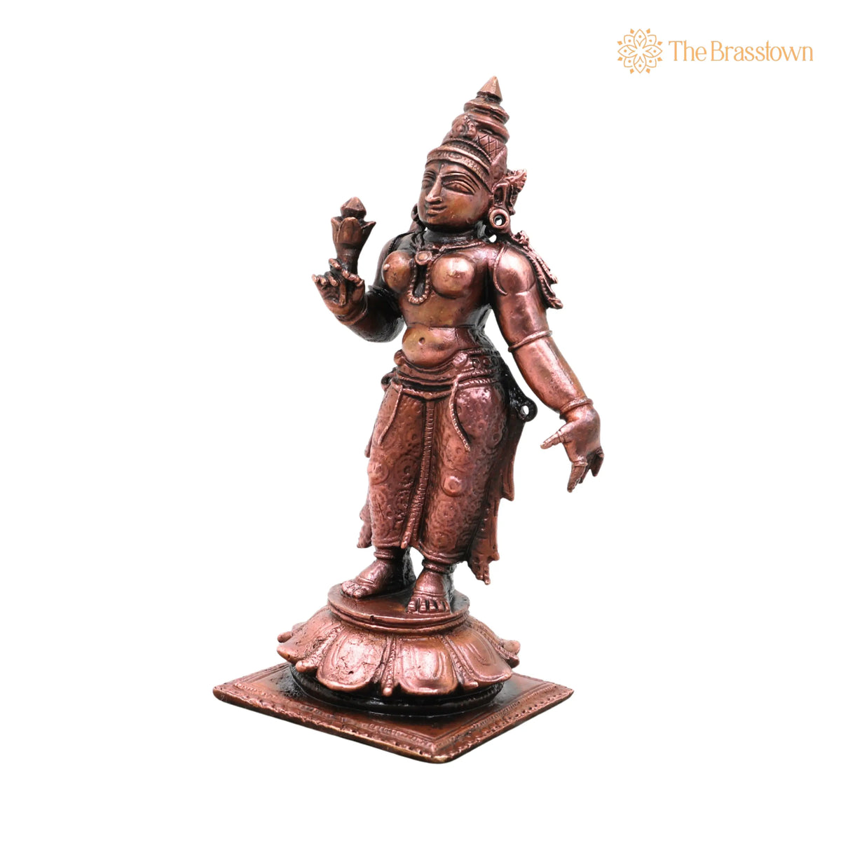 Sridevi Copper Idol – Handcrafted Vigraham for Pooja, Home Décor &amp; Gifting 4.5 Inch 2