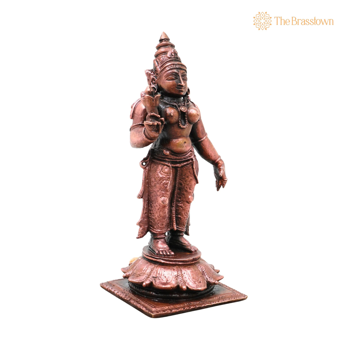 Sridevi Copper Idol – Handcrafted Vigraham for Pooja, Home Décor &amp; Gifting 4.5 Inch 3