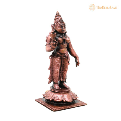 Sridevi Copper Idol – Handcrafted Vigraham for Pooja, Home Décor &amp; Gifting 4.5 Inch 3