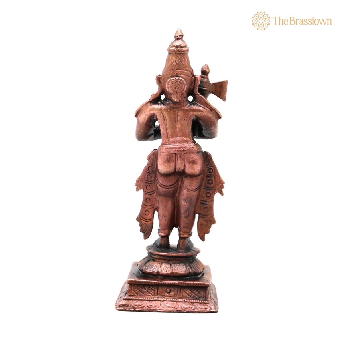 Copper Chandikeswarar Idol – Handcrafted Chandikeshwarar Murti for Pooja, Home Décor &amp; Devotional Gifting 4 Inch 4