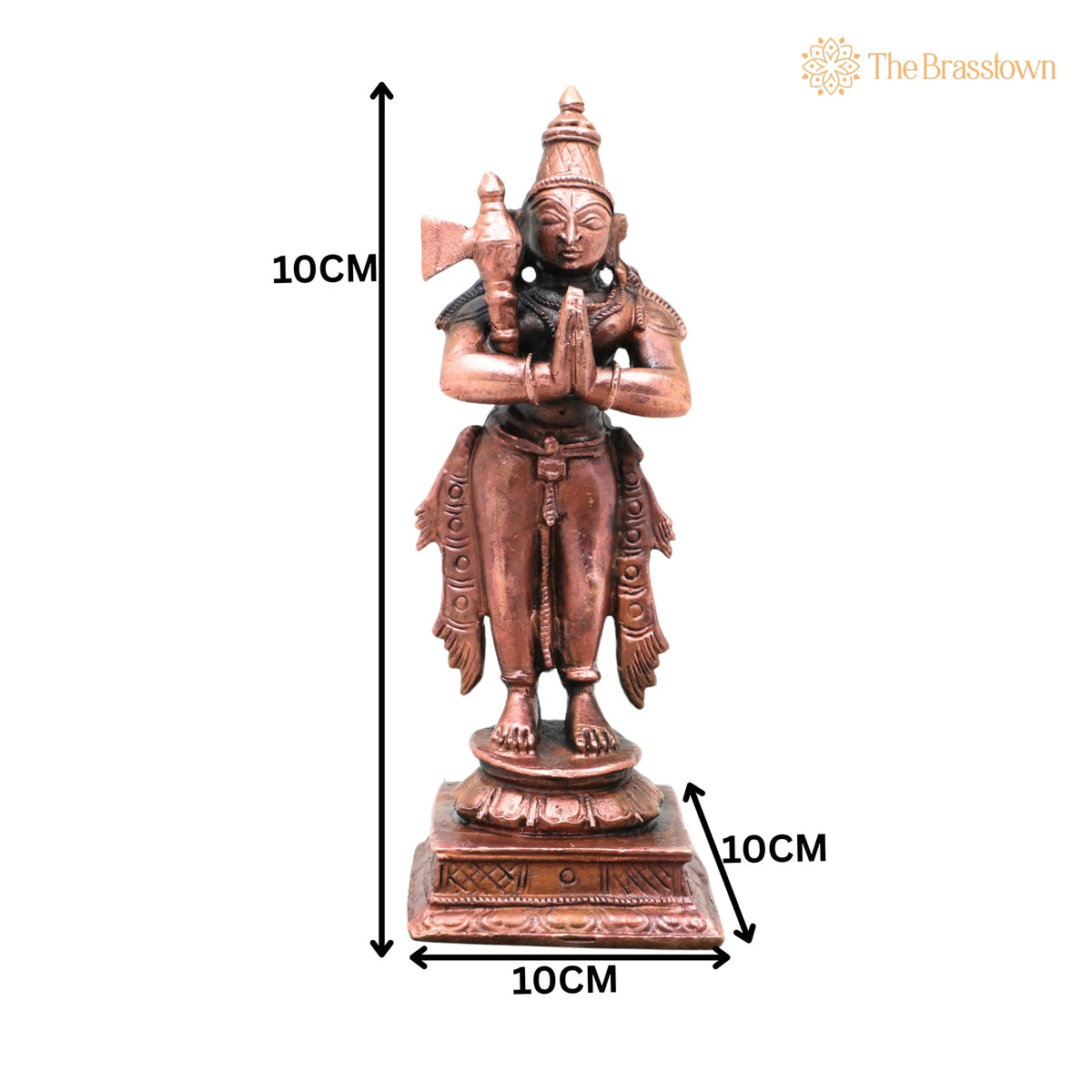 Copper Chandikeswarar Idol – Handcrafted Chandikeshwarar Murti for Pooja, Home Décor &amp; Devotional Gifting 4 Inch 5