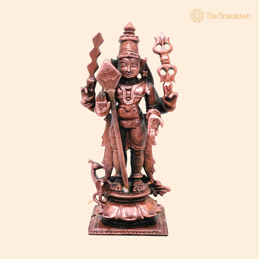 Copper Murugan Idol – Handcrafted Lord Subramanya Kartikeya Statue for Pooja, Home Décor &amp; Gifting 4.5 Inch 1