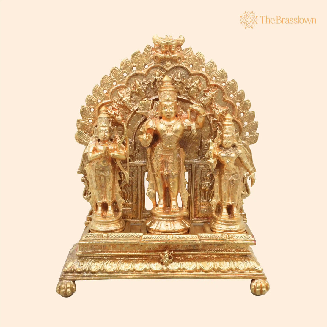 Bronze Ram Darbar Idol – Handcrafted Rama Sita Lakshman Murti for Pooja, Home Décor &amp; Gifting 7.5 Inch 1