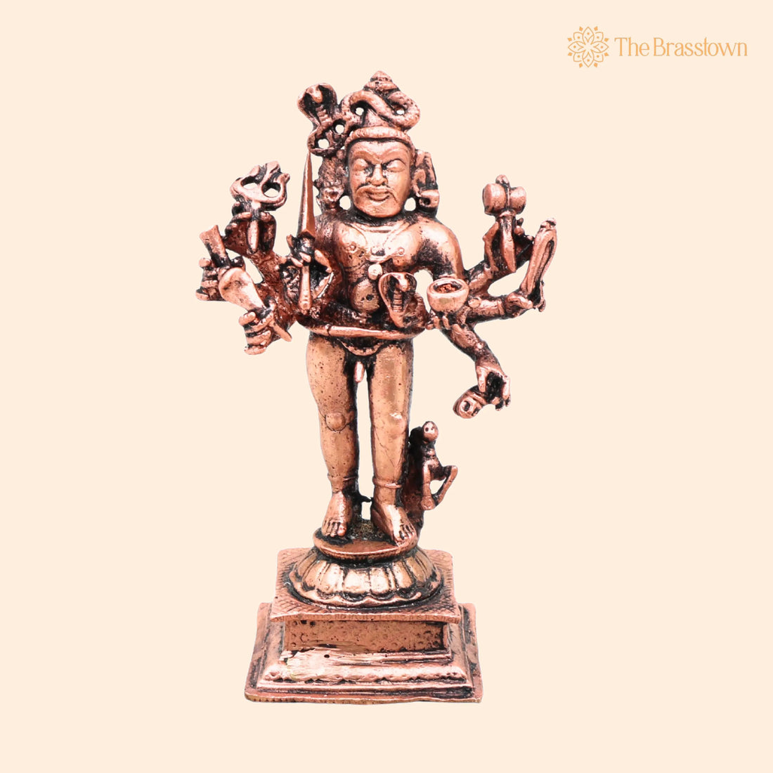 Copper Kaal Bhairav Idol – Handcrafted Kala Bhairava Murti for Pooja, Home Décor &amp; Gifting 4.5 Inch 1