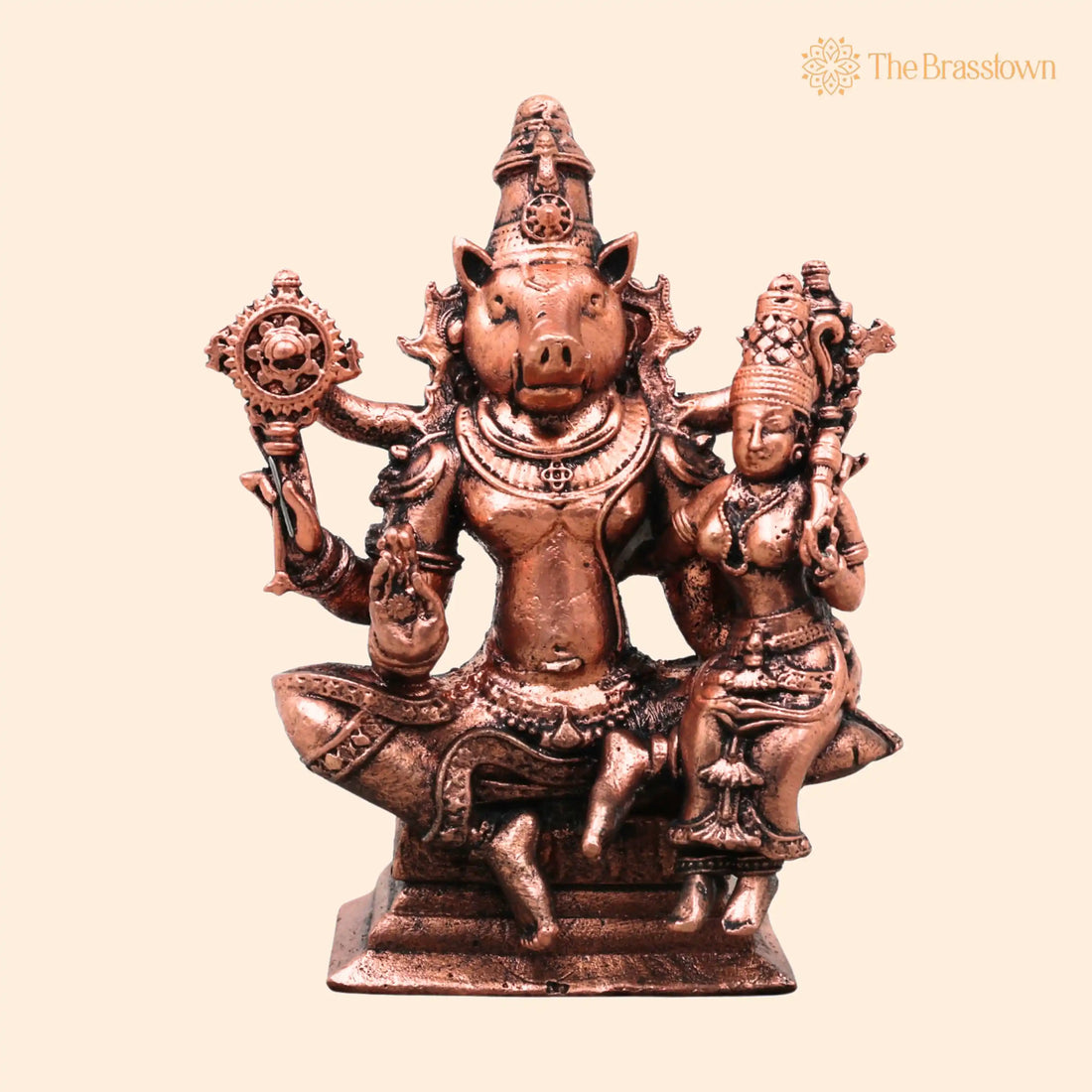 Copper Varaha Lakshmi Idol – Handmade Varaha Murti for Pooja, Home Décor &amp; Gifting 3 Inch 1