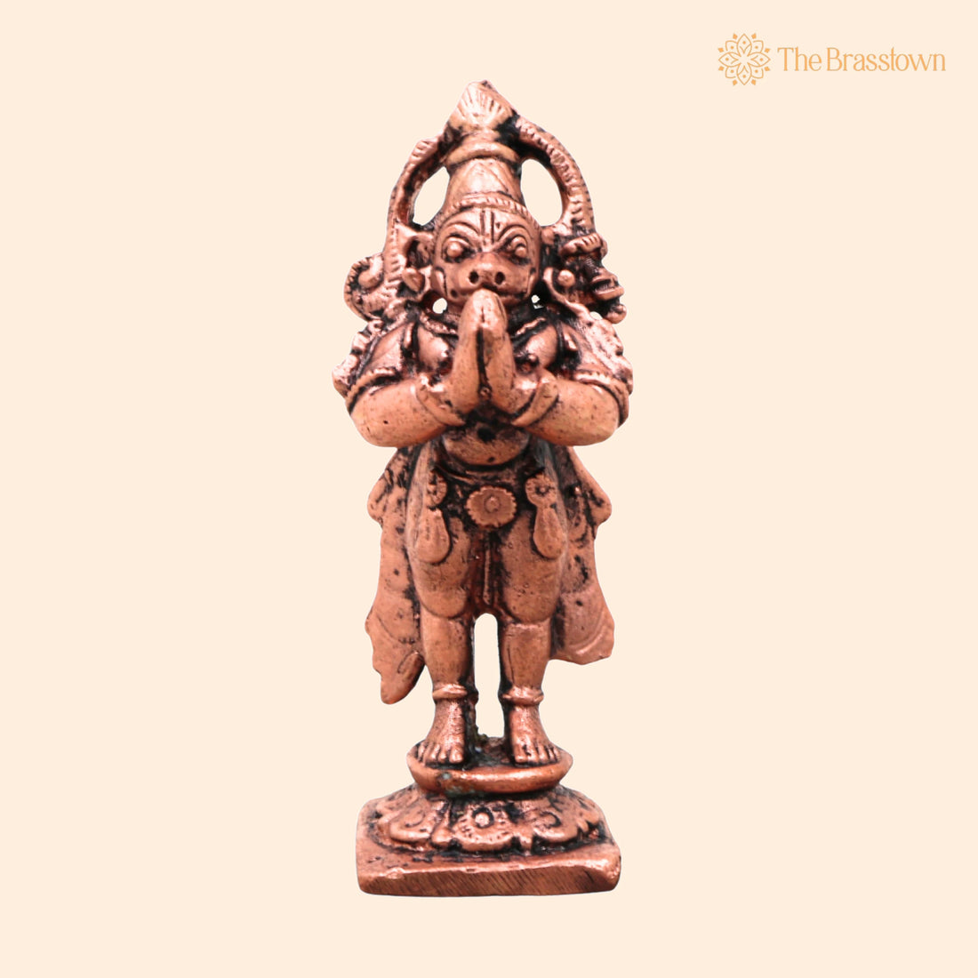 Small Copper Hanuman Idol – Handcrafted Traditional Murti for Puja, Home Mandir &amp; Décor 2.5 Inch 1