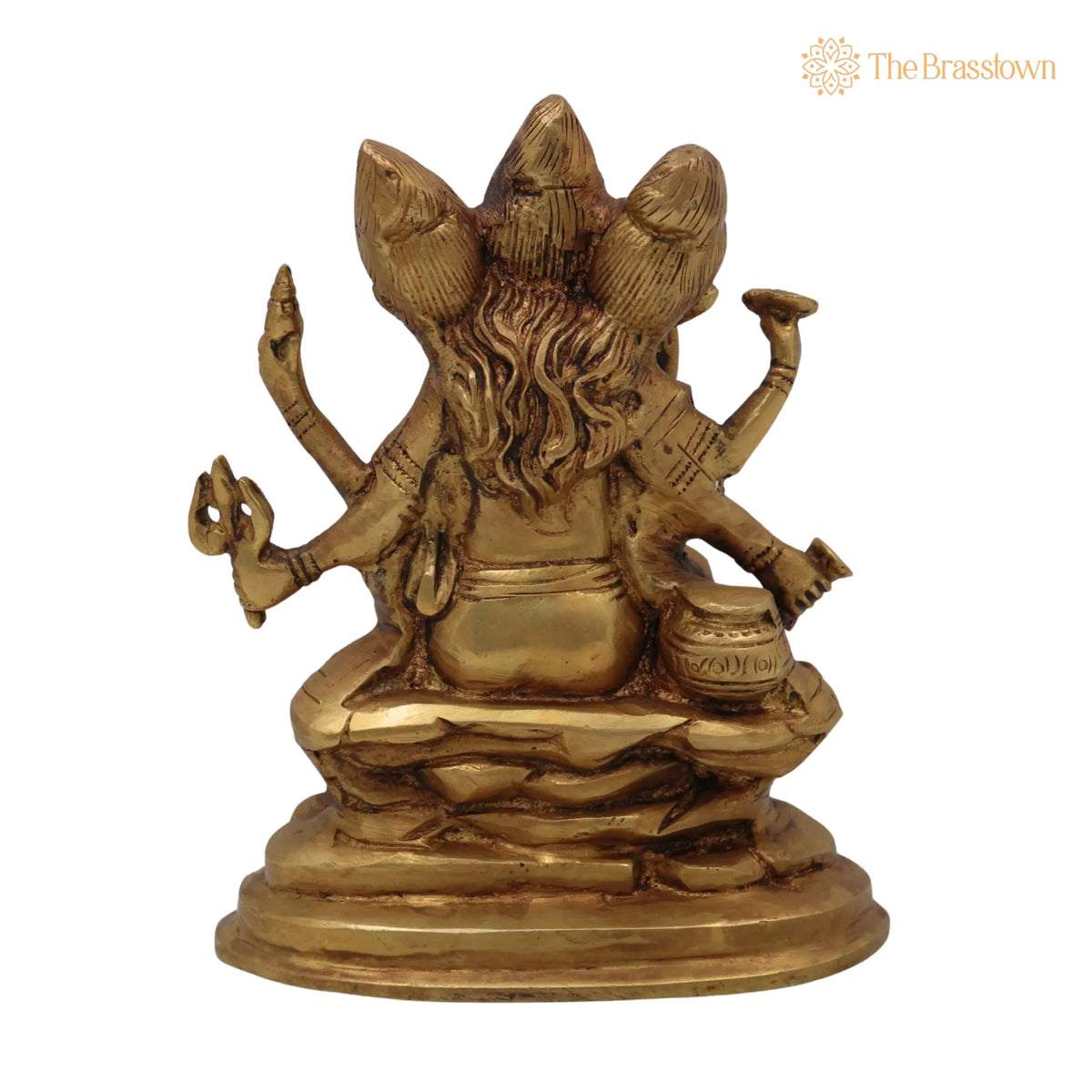 Brass Dattatreya Idol – Pital Trimurti Datta Murti, Handcrafted Datta Bhagwan Statue for Pooja, Home Décor &amp; Gifts 6 Inch 4