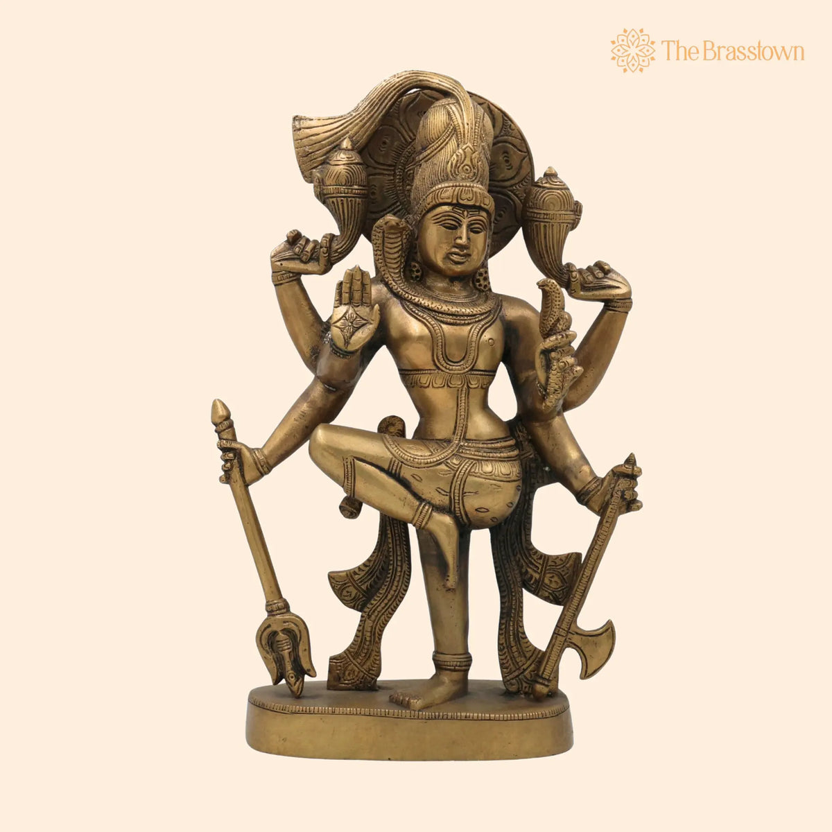 Brass Shiva Statues – Handcrafted Lord Shiv Idol, Shankar Idol, Shiva Brass, Lord Shiva Idols, Shankar Murti For Gift, Shiva Brass Statue 12.5 Inch 1