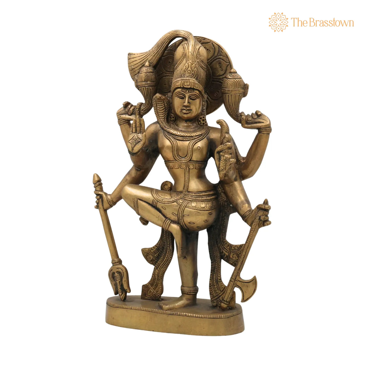 Brass Shiva Statues – Handcrafted Lord Shiv Idol, Shankar Idol, Shiva Brass, Lord Shiva Idols, Shankar Murti For Gift, Shiva Brass Statue 12.5 Inch 3