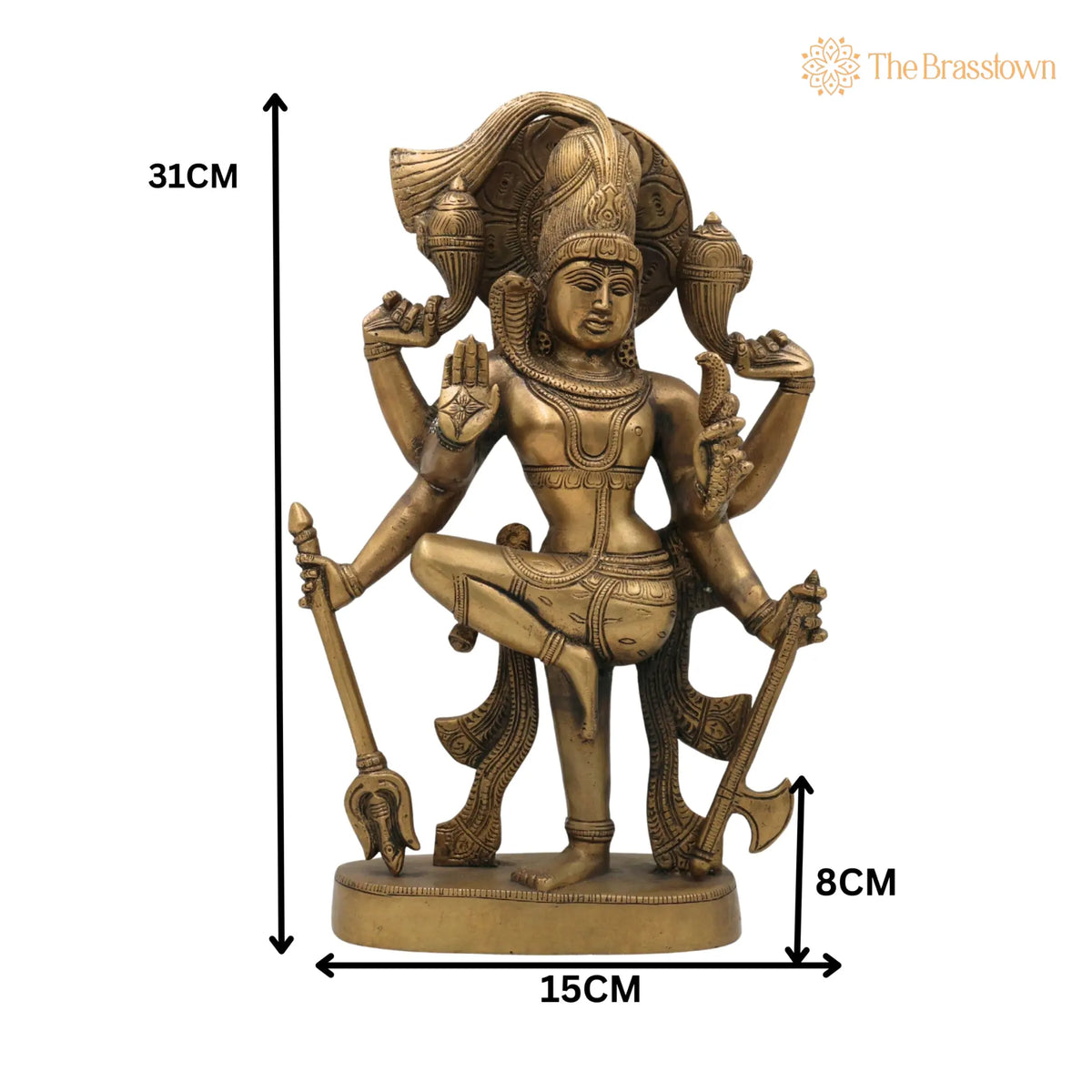 Brass Shiva Statues – Handcrafted Lord Shiv Idol, Shankar Idol, Shiva Brass, Lord Shiva Idols, Shankar Murti For Gift, Shiva Brass Statue 12.5 Inch 5