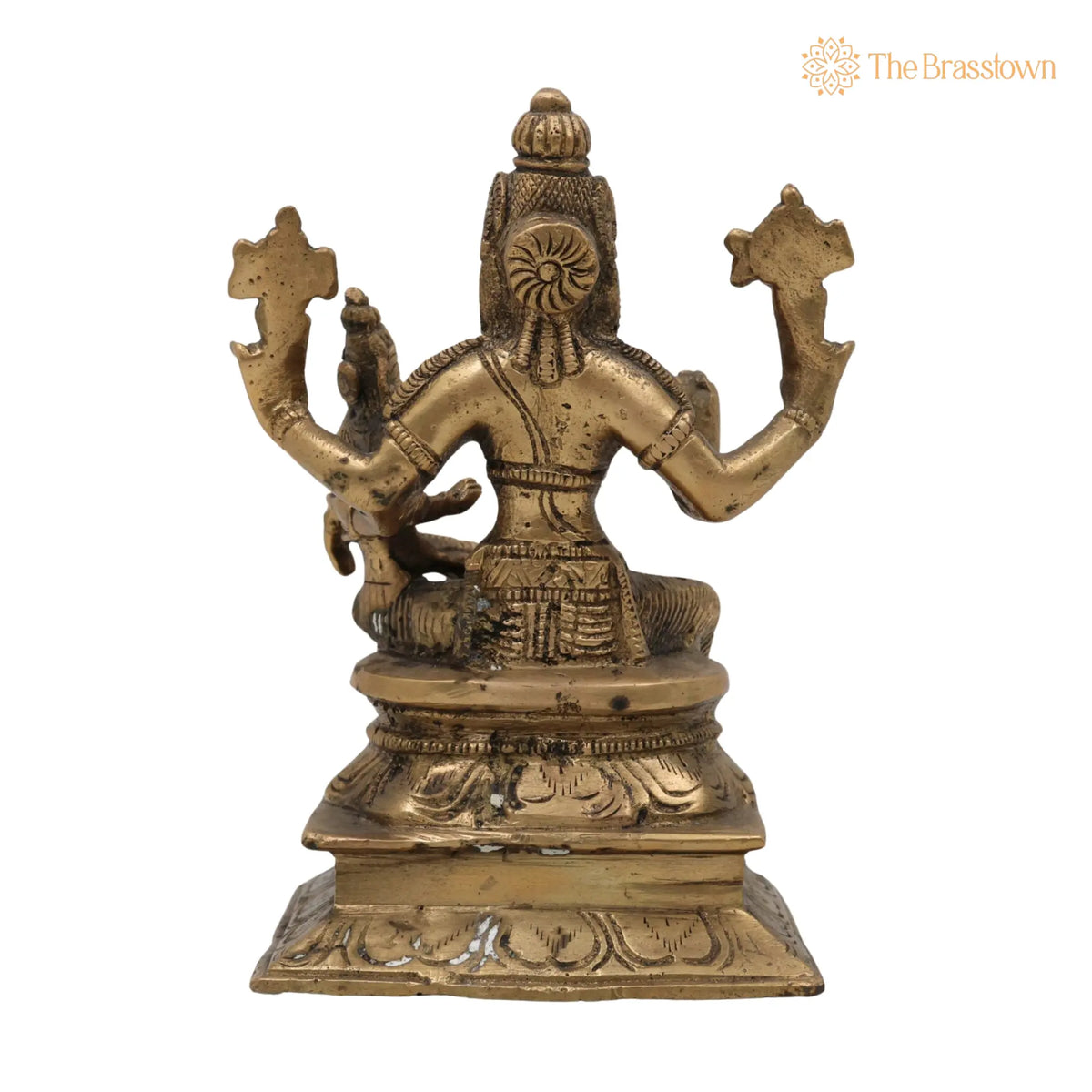 Brass Lakshmi Narasimha Swamy Idol – Handcrafted Yoga Narasimha, Lakshmi Nrisimha, Ugra Narasingha, Temple &amp; Home Décor 6.5 Inch 4