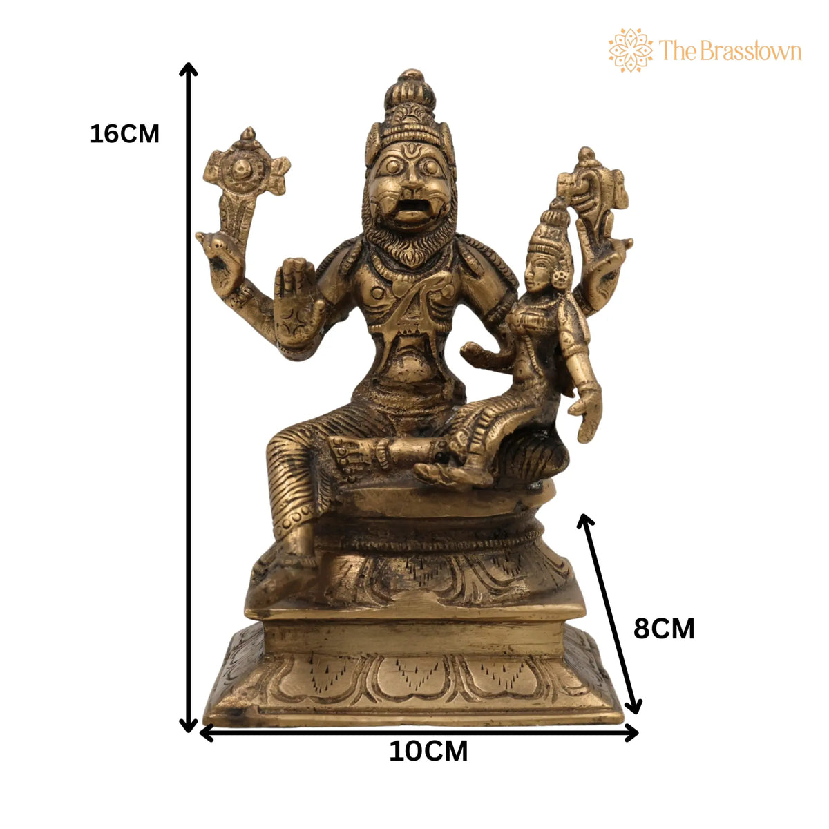 Brass Lakshmi Narasimha Swamy Idol – Handcrafted Yoga Narasimha, Lakshmi Nrisimha, Ugra Narasingha, Temple &amp; Home Décor 6.5 Inch 5