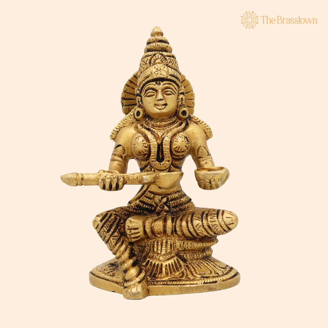Brass Annapurna Devi Idol – Handcrafted Annapoorna Mata Murti, Kitchen, Temple &amp; Gifts 5 Inch 1