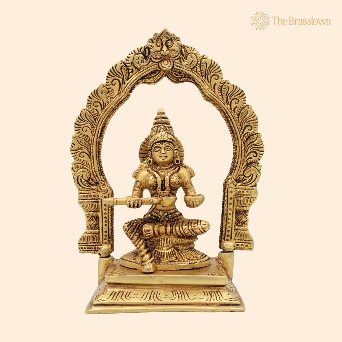Brass Annapurna Devi Idol for Pooja Room – Handcrafted Annapoorna Mata Murti, Annada Annapurneshwari Parvati Sculpture for Home Temple Décor 8 Inch 1