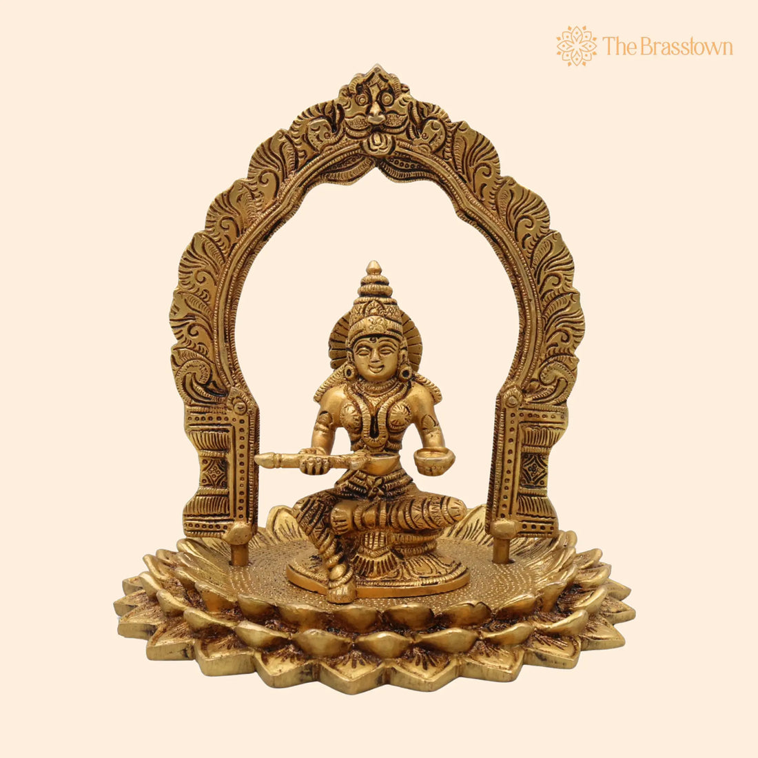 Brass Annapurna Devi Idol – Handcrafted Peetal Goddess of Food &amp; Prosperity for Pooja Room, Temple &amp; Home Décor 8 Inch 1