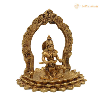 Brass Annapurna Devi Idol – Handcrafted Peetal Goddess of Food &amp; Prosperity for Pooja Room, Temple &amp; Home Décor 8 Inch 2