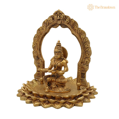 Brass Annapurna Devi Idol – Handcrafted Peetal Goddess of Food &amp; Prosperity for Pooja Room, Temple &amp; Home Décor 8 Inch 3