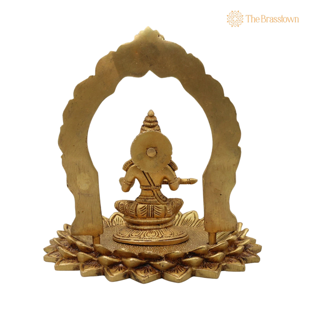 Brass Annapurna Devi Idol – Handcrafted Peetal Goddess of Food &amp; Prosperity for Pooja Room, Temple &amp; Home Décor 8 Inch 4