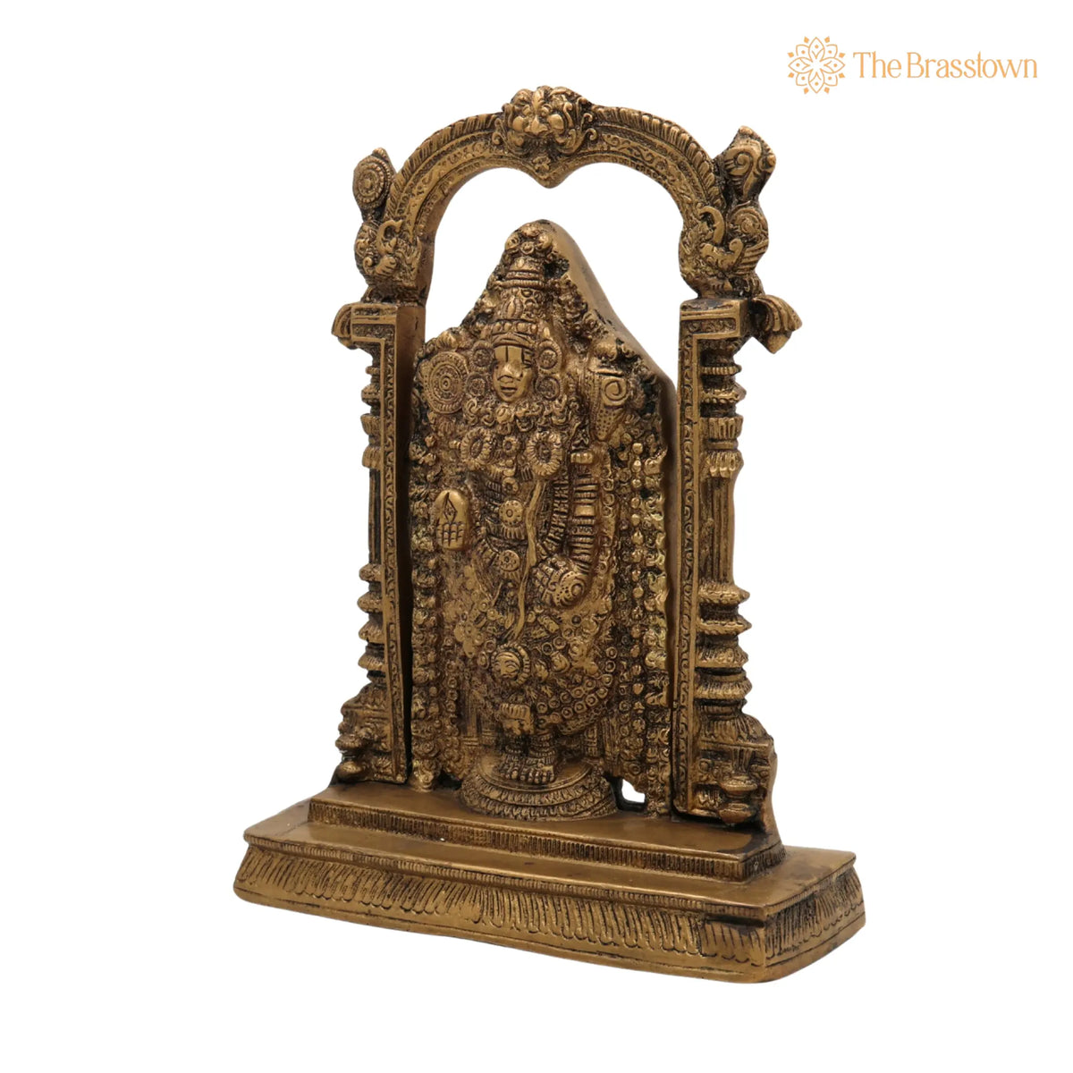 Brass Venkateshwara Idol – Handcrafted Lord Thirupathi Statue, Lord Balaji Idols, Tirupati Idol God Statue Showpiece 9 Inch 3