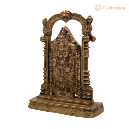 Brass Venkateshwara Idol – Handcrafted Lord Thirupathi Statue, Lord Balaji Idols, Tirupati Idol God Statue Showpiece 9 Inch 3