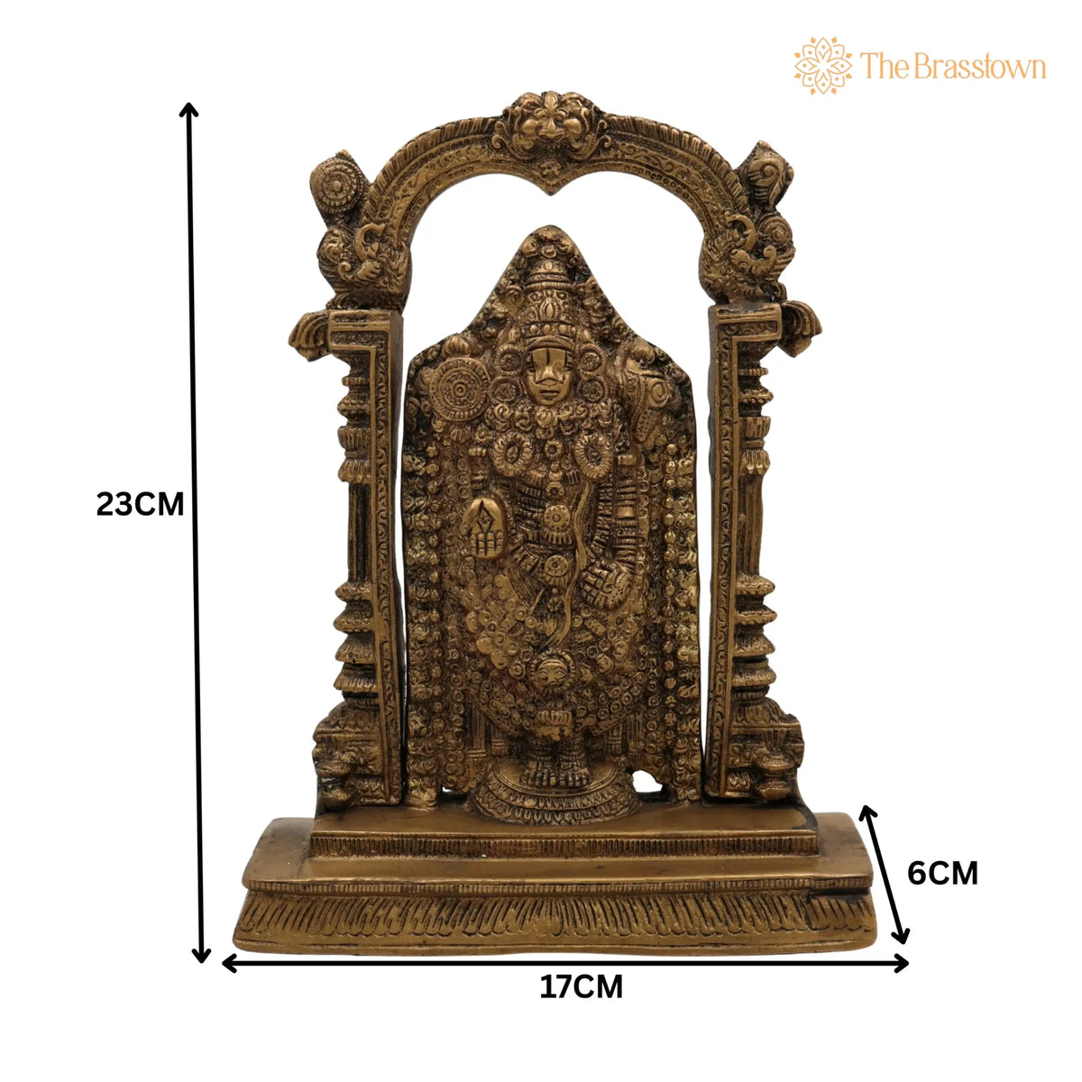 Brass Venkateshwara Idol – Handcrafted Lord Thirupathi Statue, Lord Balaji Idols, Tirupati Idol God Statue Showpiece 9 Inch 5