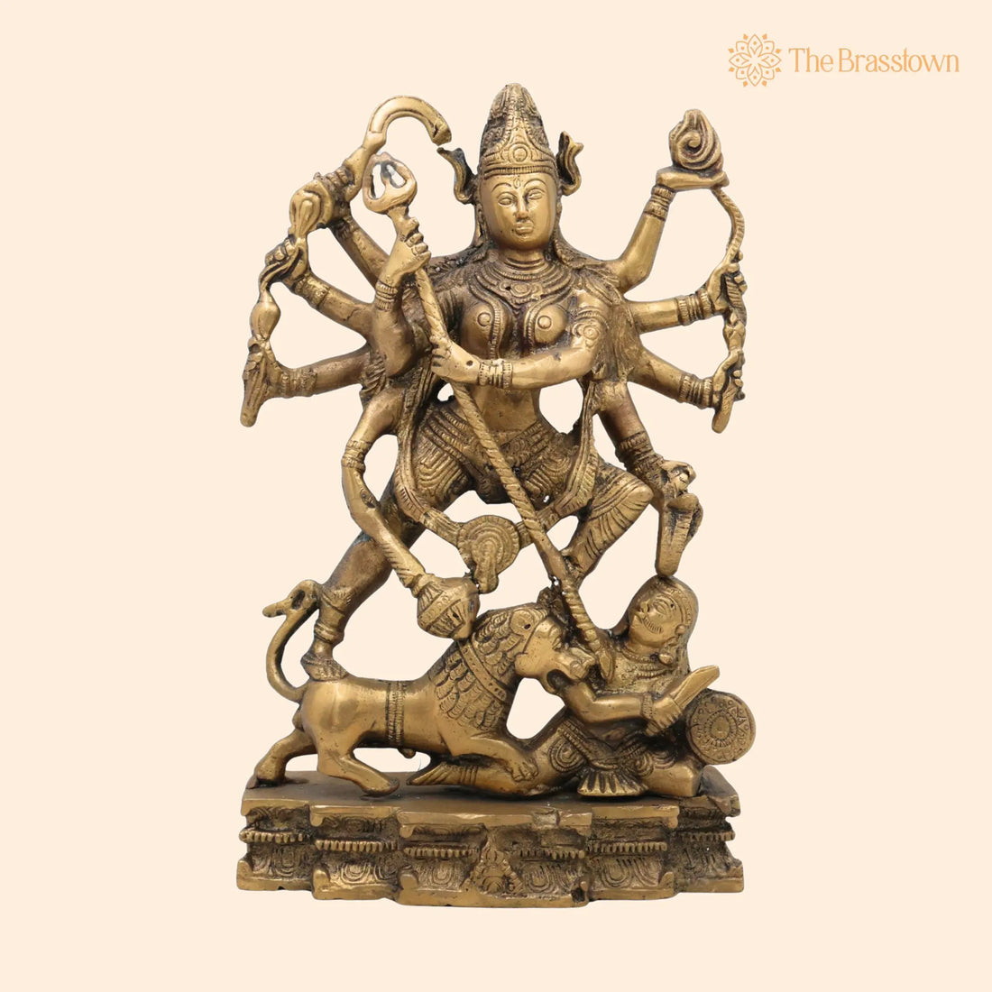 Brass Mahakali Idol – Handcrafted Kali Maa, Chamunda, Bhadrakali, Shyama for Puja, Home Mandir &amp; Décor 11 Inch 1