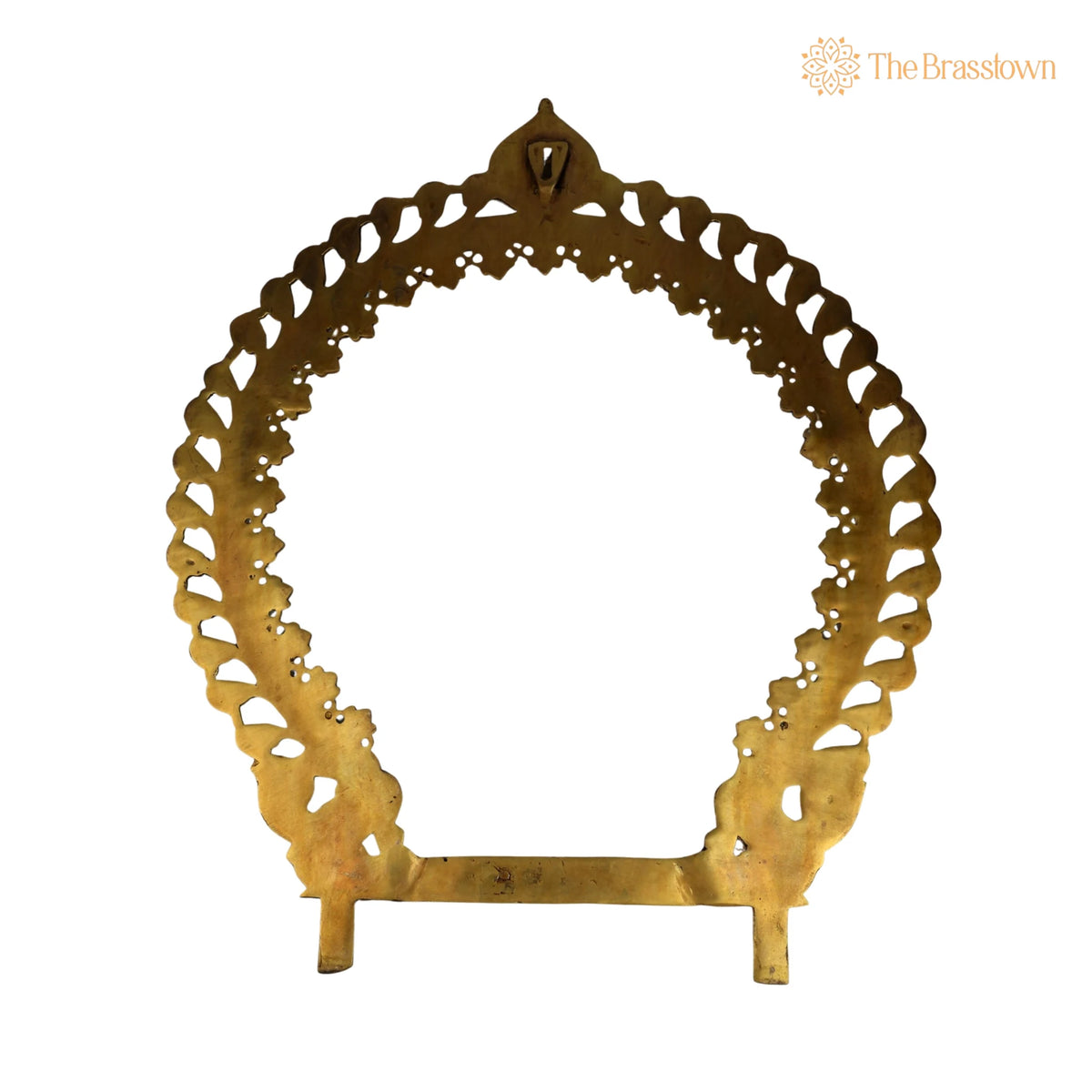 Handcrafted Brass Big Prabhavali – Traditional Temple Arch Frame for Deity, Pooja Room, Wall Hanging &amp; Home Décor, Makara Torana 24 Inch 4