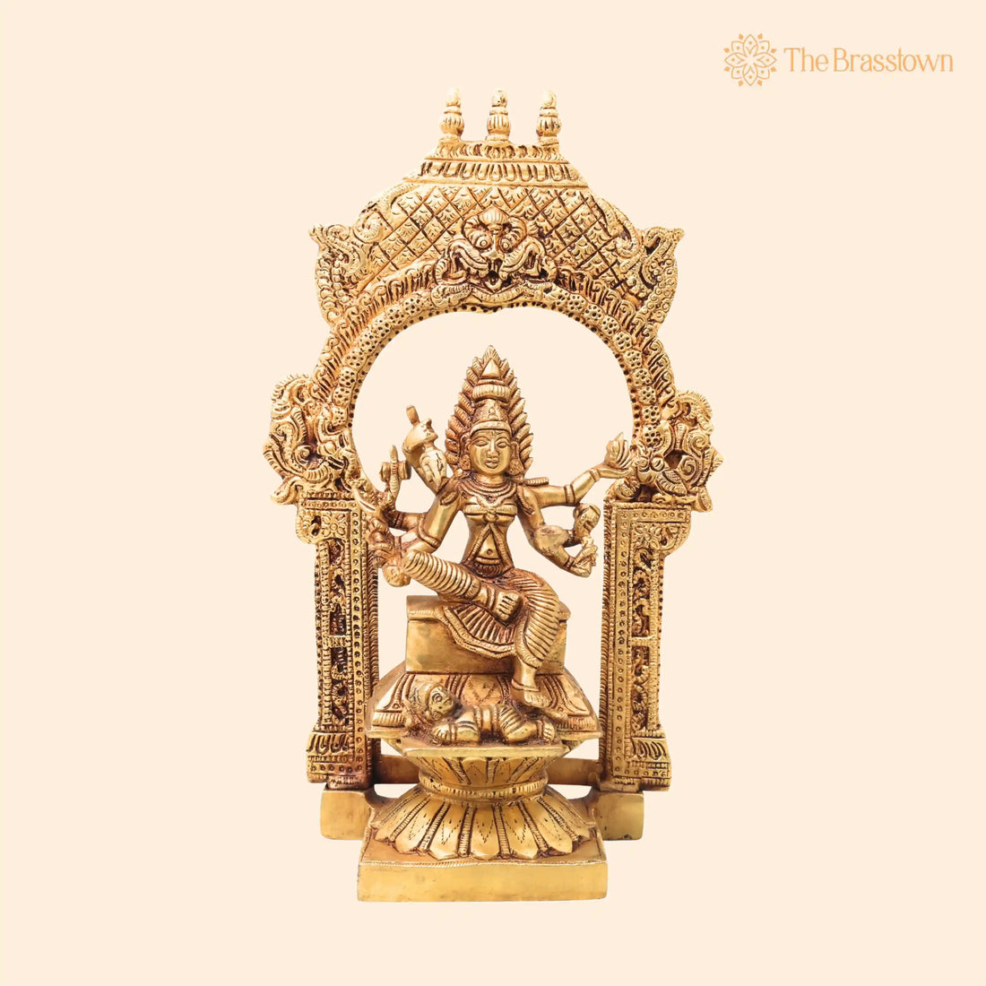 Brass Mariamman Idol – Handcrafted Mariamma Murti, Samayapuram Amman Statue for Pooja, Home Décor, Religious Gift 12 Inch 1
