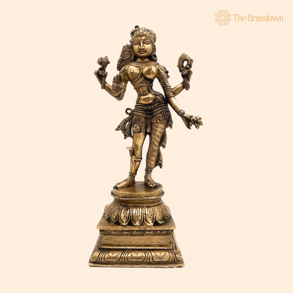 Brass Ardhanarishvara Idol – Handcrafted Ardhnarishwar Statue for Puja, Home Mandir &amp; Décor 13 Inch 1
