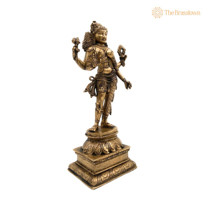 Brass Ardhanarishvara Idol – Handcrafted Ardhnarishwar Statue for Puja, Home Mandir &amp; Décor 13 Inch 2