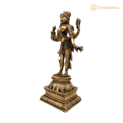 Brass Ardhanarishvara Idol – Handcrafted Ardhnarishwar Statue for Puja, Home Mandir &amp; Décor 13 Inch 3