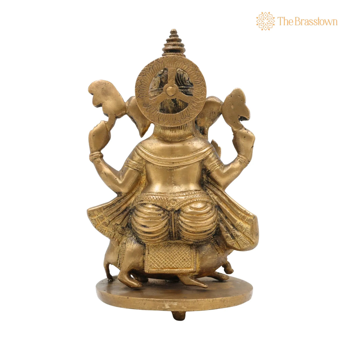 Handcrafted Brass Ganesha Idol – Vinayaka Ganpati Murti in Peetal for Home Temple, Vastu, Pooja Décor &amp; Gifting, Ekadanta 9 Inch 4