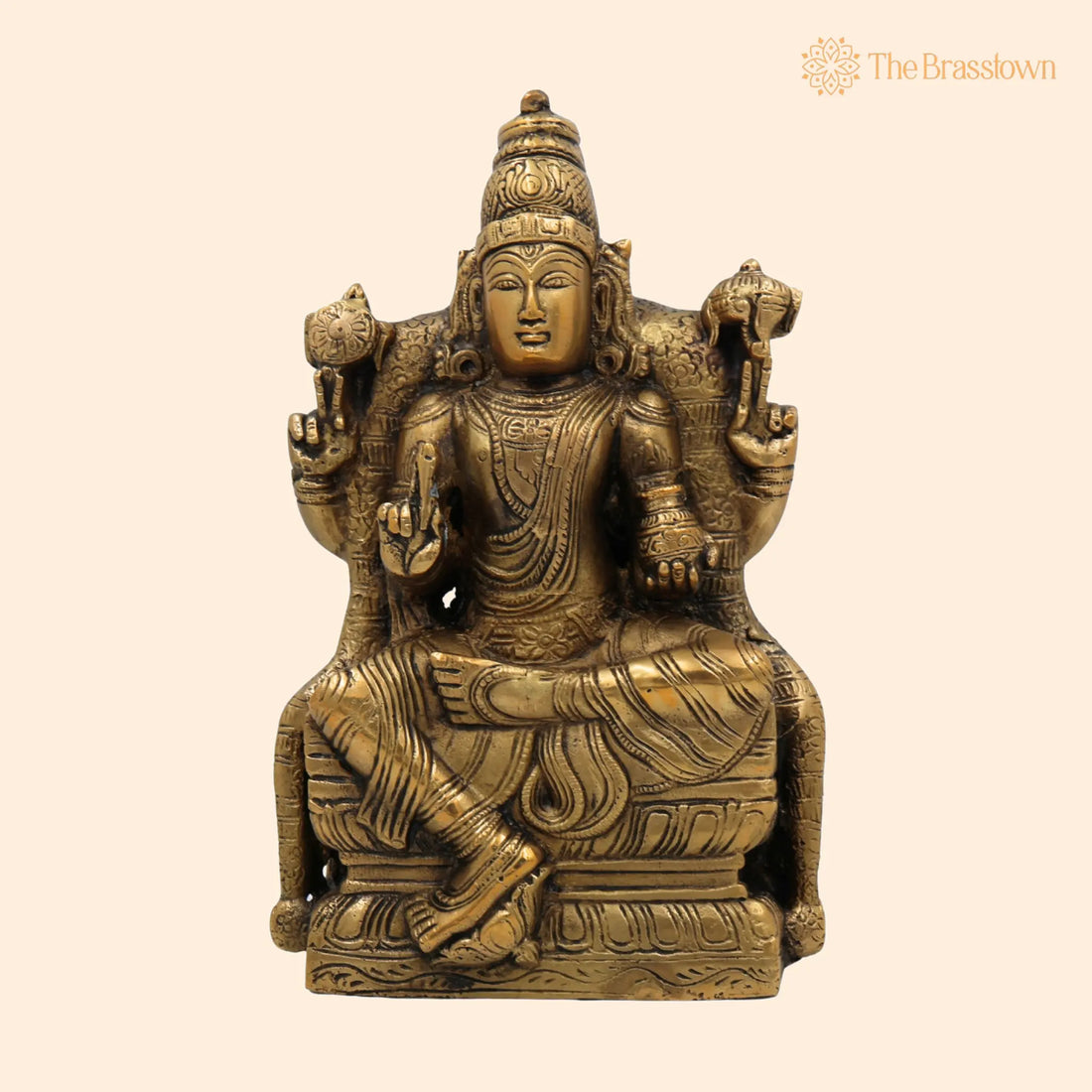 Brass Dhanvantari Idol – Handcrafted Lord Dhanvantari Murti, Ayurveda God Statue, Vaidya Narayana Brass Vigraha for Puja, Home Décor &amp; Healing 9 Inch 1
