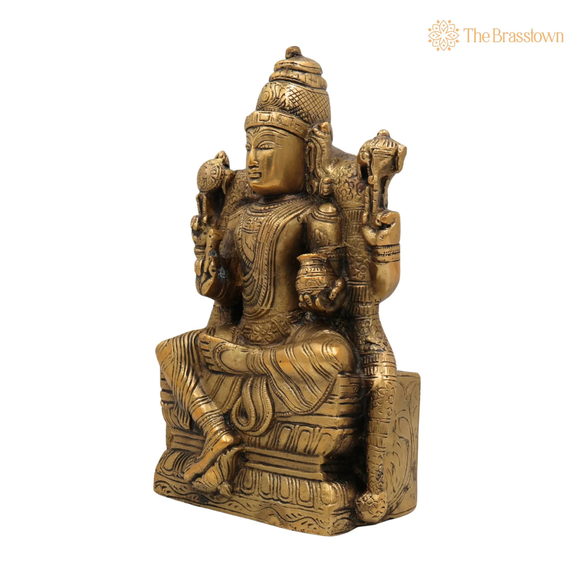 Brass Dhanvantari Idol – Handcrafted Lord Dhanvantari Murti, Ayurveda God Statue, Vaidya Narayana Brass Vigraha for Puja, Home Décor &amp; Healing 9 Inch 3