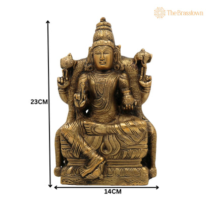 Brass Dhanvantari Idol – Handcrafted Lord Dhanvantari Murti, Ayurveda God Statue, Vaidya Narayana Brass Vigraha for Puja, Home Décor &amp; Healing 9 Inch 5