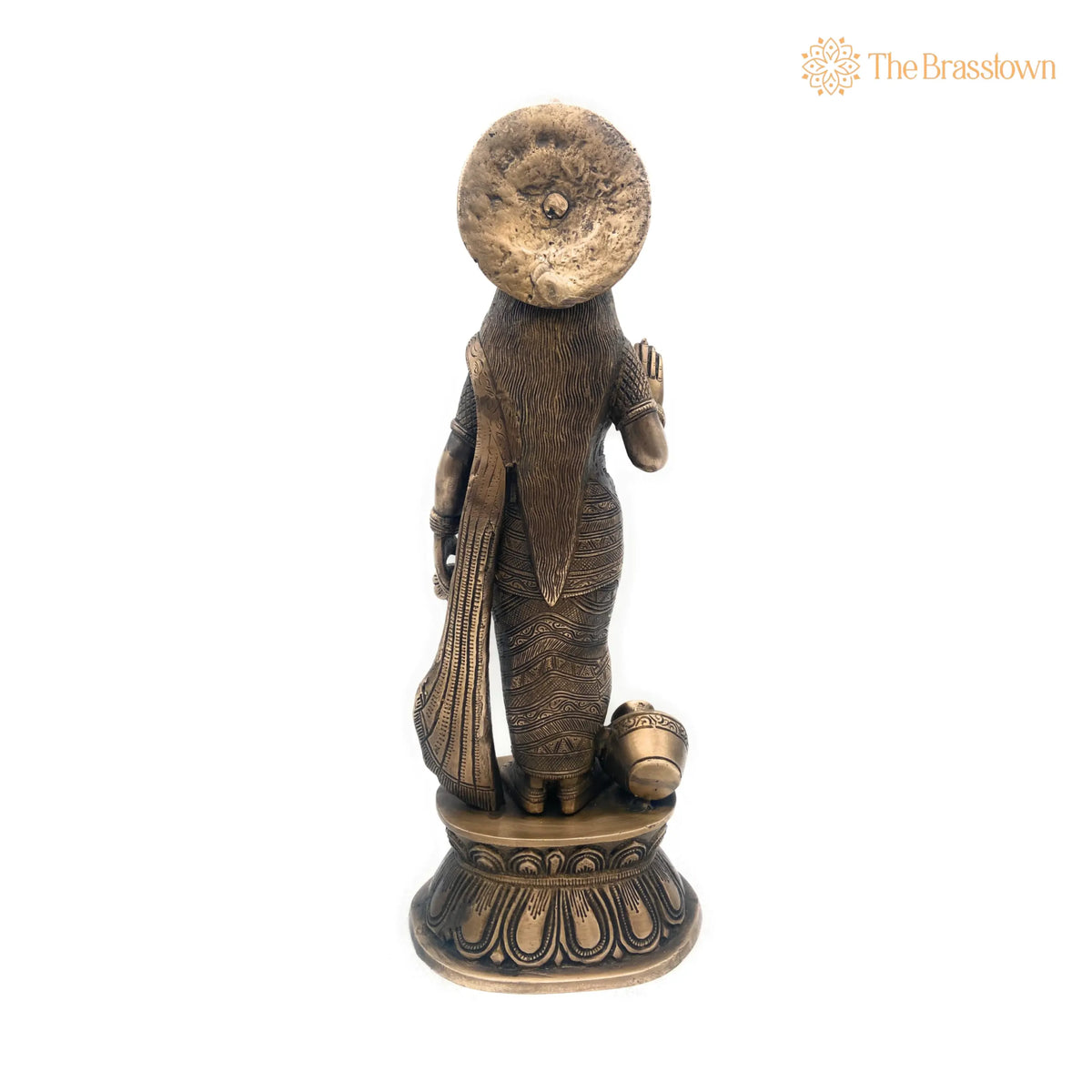 Handcrafted Brass Mahalakshmi Idol – Shree Lakshmi Devi, Kamala, Ashta Lakshmi, Vaishnavi, Wealth &amp; Prosperity Murti for Pooja 18 Inch 3