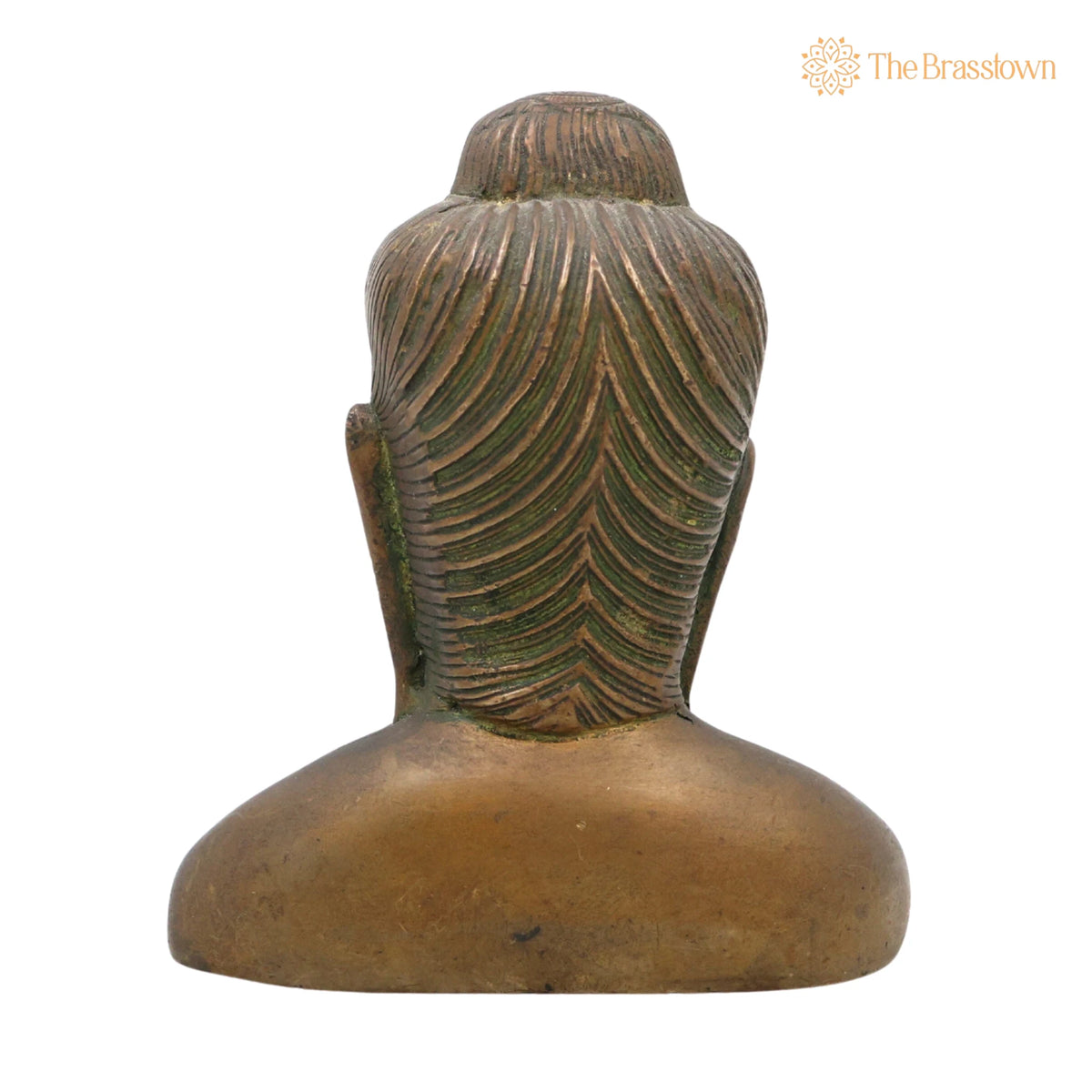 Handcrafted Brass Buddha Head Idol – Gautama Buddha Shakyamuni Murti, Meditating Buddha Sculpture for Home Décor 4 Inch 4
