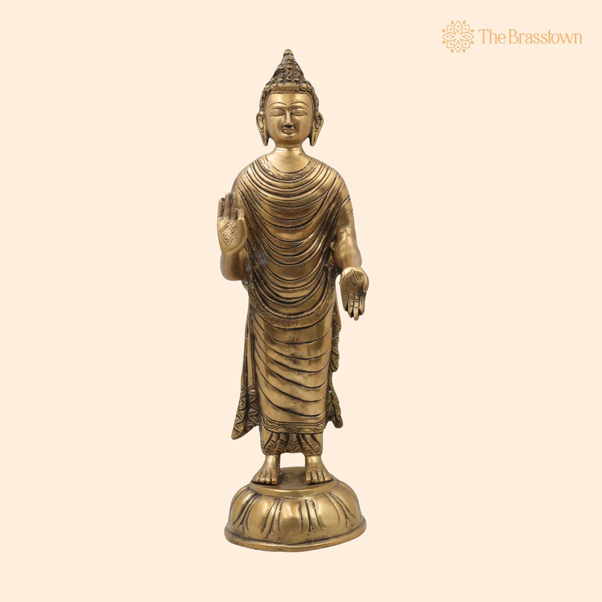 Brass Lord Buddha Idol – Handcrafted Gautama Buddha Murti, Meditating Dhyana Buddha Statue for Home Décor, Pooja, Vastu &amp; Gifts 16.5 Inch 1